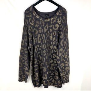 Torrid Leopard Gold Metallic Pullover Sweater Sz 3